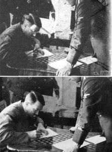 Foto censurada. Hitler no debe aparecer con gafas. 15-III,1939
